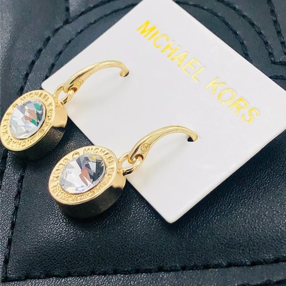 MICHAEL KORS Brilliance Dangle Drop Earrings Gold - Picture 7 of 15